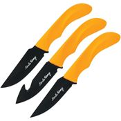 Schrade P1183290 Uncle Henry Black Hunting Fixed Blade Knife Set Orange Handles