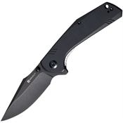 SenCut 02C Actium Black Stonewashed Linerlock Knife Black Handles