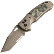 SIG 36368 Auto K-320 AXG Button Lock Dark Earth Knife Darj Earth Handles