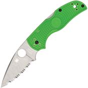 Spyderco 41SGR5 Native 5 Salt Lockback Knife Green Handles