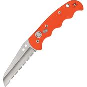 Spyderco 165GSOR Auto Autonomy Button Lock Serrated Satin Knife Orange Handles