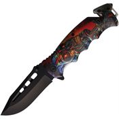 S-TEC 2716323 Assist Open Linerlock Knife with Skull Handles