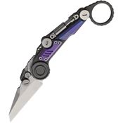 Stedemon MT11BLU NOC MT11 Folding Stonewash Knife Black/Purple Handles