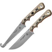 TOPS MCMB02 Muley Combo Kydex Tumbled Fixed Blade Knife Black and Tan Handles