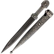 VT Daggers D0059X Caucasian Dagger Damascus Fixed Blade Knife Silver Handles