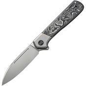 WE 200503 Soothsayer Framelock Knife Stonewashed/Carbon Fiber Handles