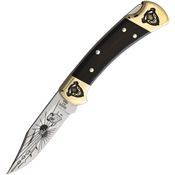 Yellowhorse 360 Buffalo Custom Buck 112 Lockback Knife Ebony Wood Handles