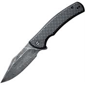 Civivi 20039DS1 Sinisys Damascus Framelock Knife Black Handles