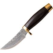 Elk Ridge 050DM Damascus Fixed Blade Knife Brownwood Handles