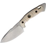 Fobos 044 FOB044 Alaris Stonewash Fixed Blade Knife Ivory Handles