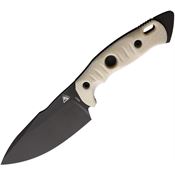 Fobos 045 Alaris Black Fixed Blade Knife Ivory Handles