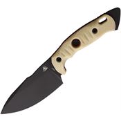 Fobos 043 Alaris Black Fixed Blade Knife Ivory Micarta Handles