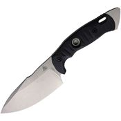 Fobos 036 Alaris Stonewash Fixed Blade Knife Black Handles