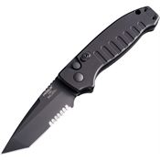 Hogue 64120 Auto Ballista I Button Serrated Lock Black Knife Black Handles