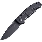 Hogue 64130 Auto Ballista I Button Lock Black Knife Black Handles