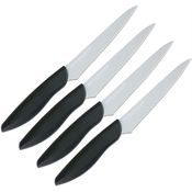 Kai 5075 Komachi 2 Steak Stainless Knife Set Black Handles
