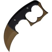 Red Horse 030 The Malice Bronze Finish Fixed Blade Knife Black Handles