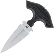 Schrade 1182518 Moe Push Dagger Grey Fixed Blade Knife Black Handles
