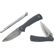 Schrade P1183272 Uncle Henry Gift Set Satin Fixed Blade Knife Gray Handles