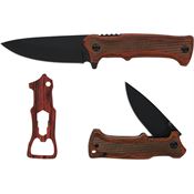 Schrade P1183280 Uncle Henry Black Fixed Blade Knife Gift Set Brown Handles