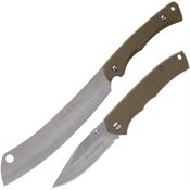 Schrade P1183291 Uncle Henry Satin Fixed Blade Knife Gift Set Tan Handles