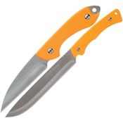 Schrade P1183292 Uncle Henry P1183292 Satin Fixed Blade Set Orange Handles
