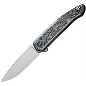 WE 200435 Smooth Sentinel Framelock Knife Black/Aluminum Foil Carbon Fiber Handles