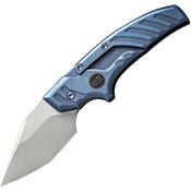 WE 21036B3 Typhoeus Folding Push Dagger Stonewash Fixed Blade Knife Blue Stonewash Handles