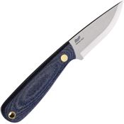 BRISA 66436 Necker 70 Satin Fixed Blade Knife Blue Jean Handles
