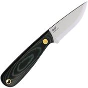 BRISA 66437 Necker 70 Satin Fixed Blade Knife Green Handles