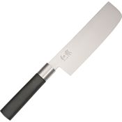 Kai 6716N Nakiri Stainless Knife Black Handles