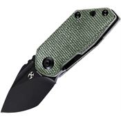 Kansept 3044A2 RIO Black Stonewashed Linerlock Knife Green Handles