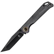 Kizer V44582TC1 Begleiter Black Stonewashed Tanto Linerlock Knife Black Handles