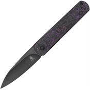 Kizer 4499A2 Fiest XL Linerlock Knife Purple Haze Carbon Fiber Handles