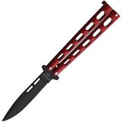 Bear & Son 115R Butterfly Black Knife Red Handles