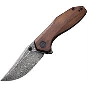 Civivi 21032DS1 ODD 22 Damascus Linerlock Knife Wood Handles