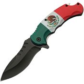 China Made 300567MX Mexican Flag Assist Open Linerlock Knife