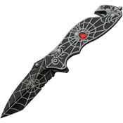 China Made 300568BK Spider Web Assist Open Linerlock Knife Black