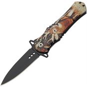 China Made 300570DE Wildlife Assist Open Linerlock Knife Deer