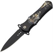 China Made 300570WF Wildlife Assist Open Linerlock Knife Wolf