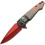 China Made 300578RD Predator Framelock Knife A/O Red Handles