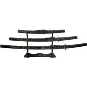 China Made 926970BK 3 Pc Black Dragon Katana