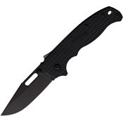 Demko AD205F15B AD 20.5 Shark-Lock Black DLC Folding Knife Black Handles