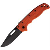 Demko AD205F16B AD 20.5 Shark-Lock Black DLC Folding Knife Orange Handles