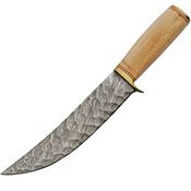 Damascus 1346 Bare Sycamore Hunter Damascus Fixed Blade Knife Sycamore Handles
