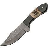 Damascus 1356 Skinner Buffalo Damascus Fixed Blade Knife Horn/Stag Handles
