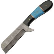 Damascus 1357TR Razor Hunter Damascus Fixed Blade Knife Horn/Turquoise Handles