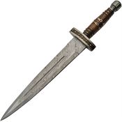 Damascus 5039 Short Sword Damascus Fixed Blade Knife Brown Wood Handles
