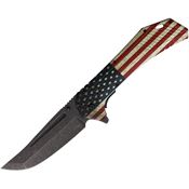 ElitEdge 10A58SF Large Assist Open Linerlock Knife with Flag Handles