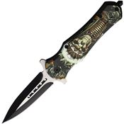 ElitEdge 10A90SKIN Assist Open Linerlock Knife with West Skull Handles